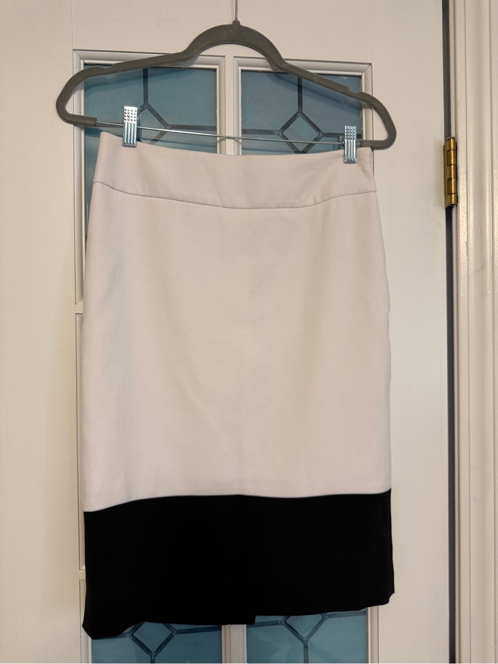 The Limited White and Black Colorblock Pencil Skirt